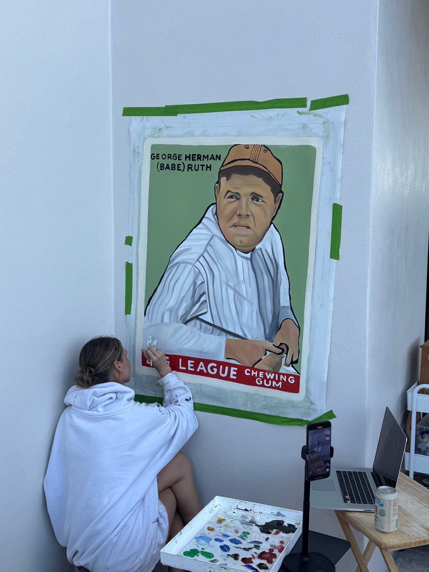 Custom Baseball Painting Commission by Ellie Huffman